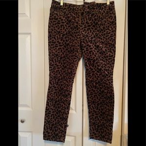 NWT. Women’s Leopard Print Skinny Corduroy Pant.
